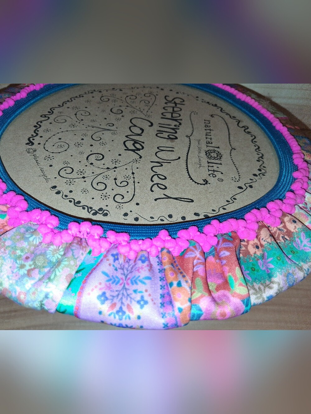 Natural Life Steering Wheel Cover — Multicolor Bohemian - Picture 4 of 5